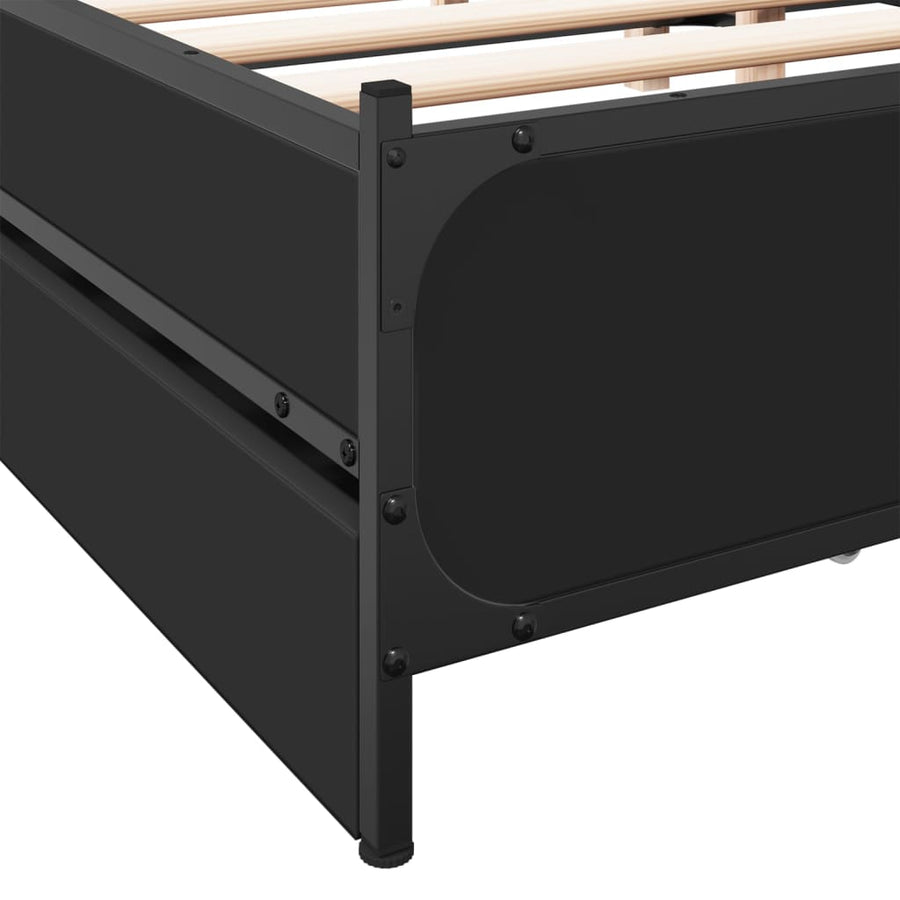 Bedframe met lades bewerkt hout bruineikenkleurig 135x190 cm