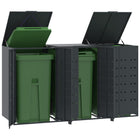 Container storage for 3 containers, 207x79x117 cm, steel, anthracite