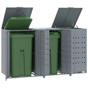 Containerberging 3 containers 207x79x117 cm staal grijs