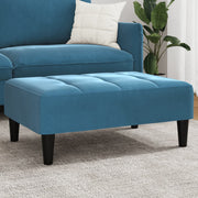 Voetenbank fluweel blauw 77x55x31 cm