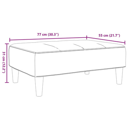 Voetenbank 77x55x31 cm fluweel lichtgrijs