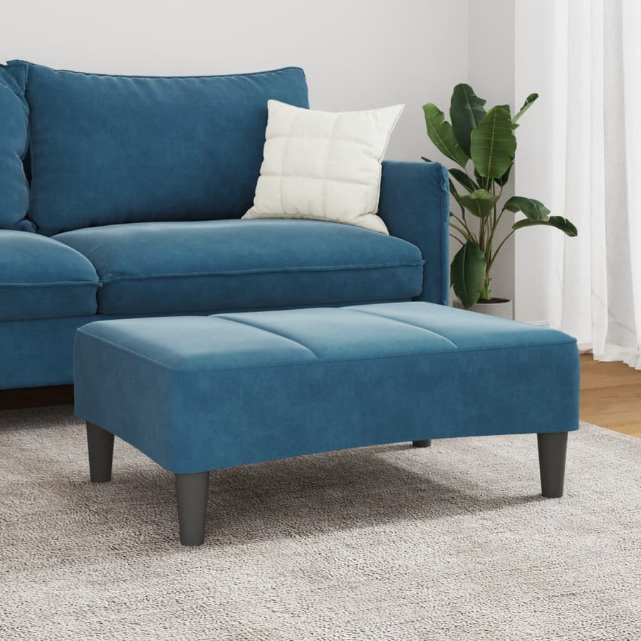 Voetenbank 77x55x31 cm fluweel blauw