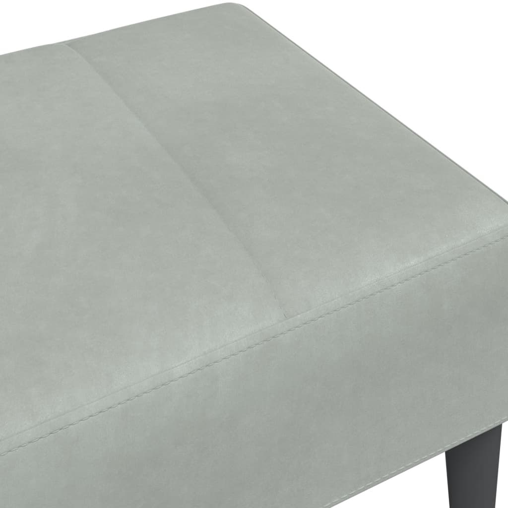 Voetenbank 77X55X31 Cm Fluweel Lichtgrijs