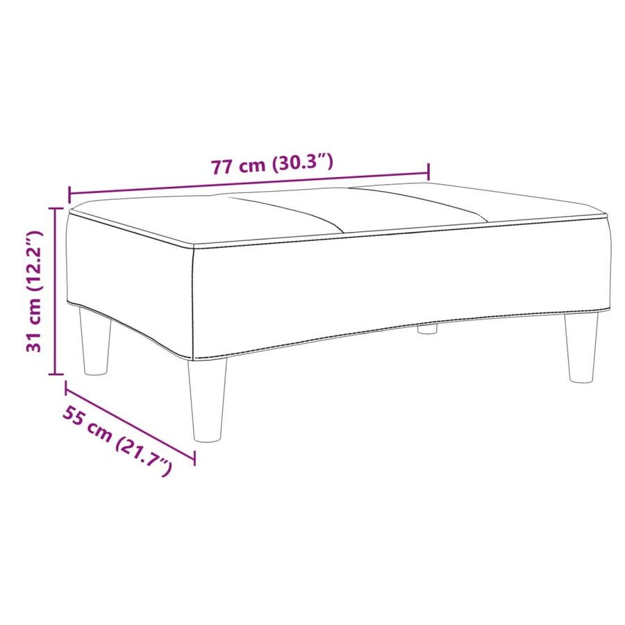 Voetenbank 77X55X31 Cm Fluweel Lichtgrijs