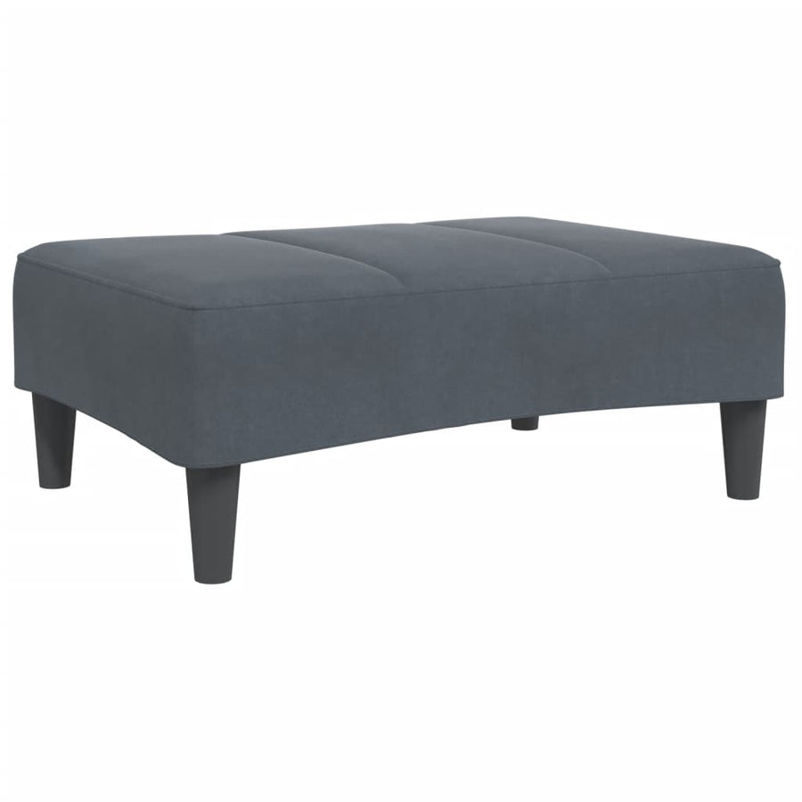 Voetenbank 77X55X31 Cm Fluweel Donkergrijs