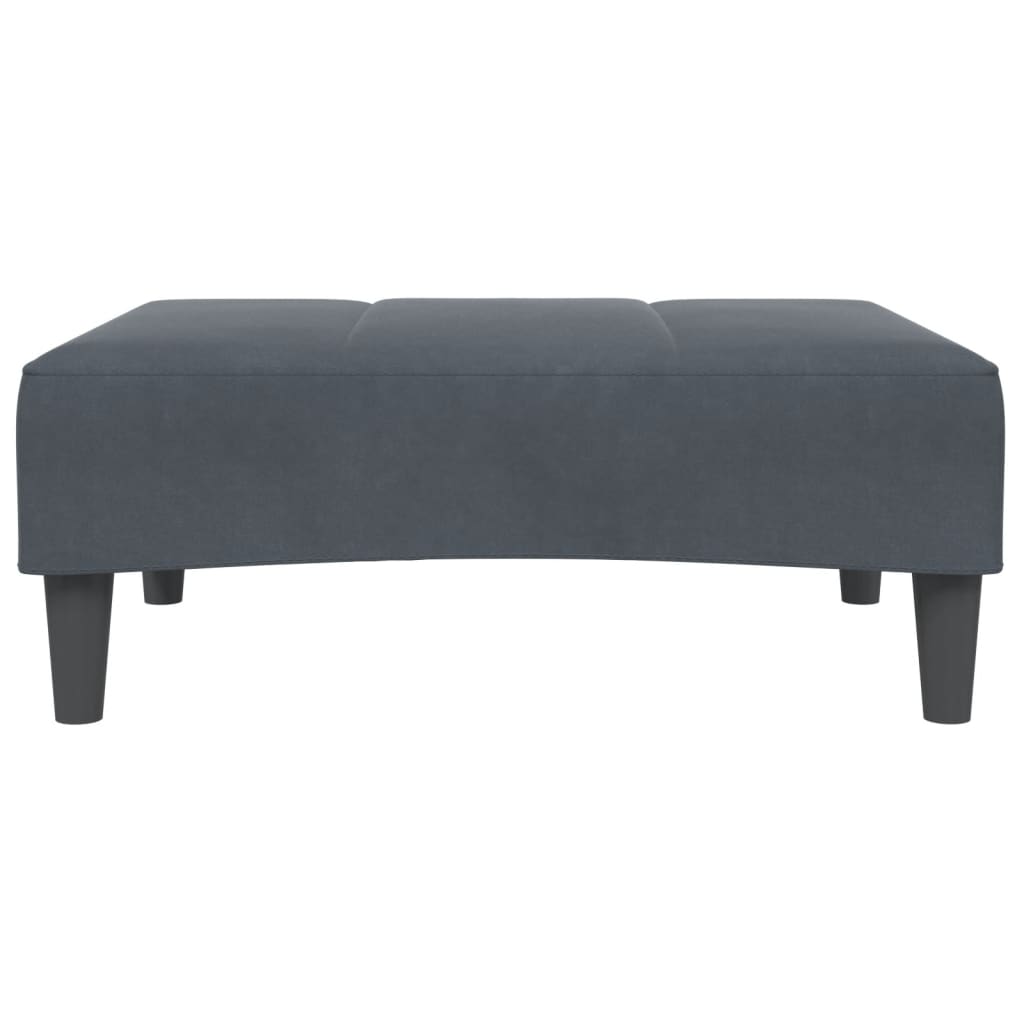 Voetenbank 77X55X31 Cm Fluweel Donkergrijs