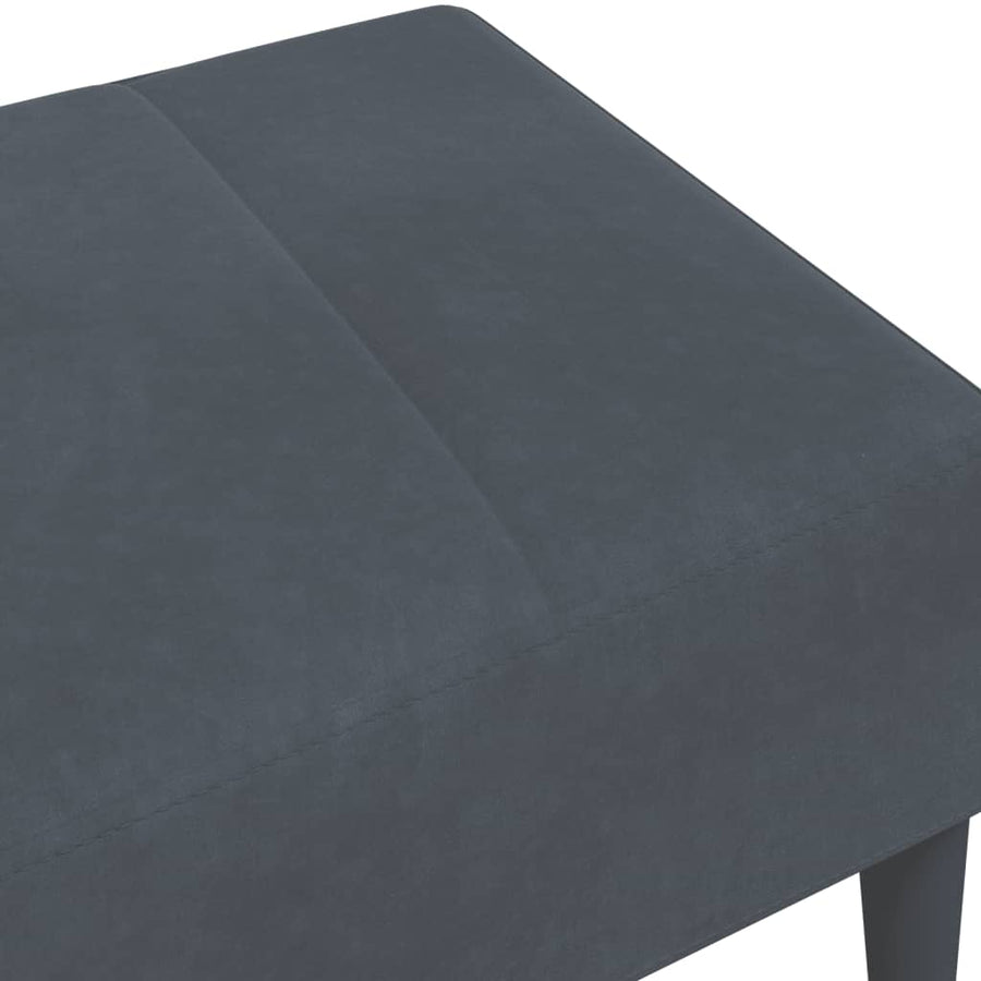 Voetenbank 77X55X31 Cm Fluweel Donkergrijs