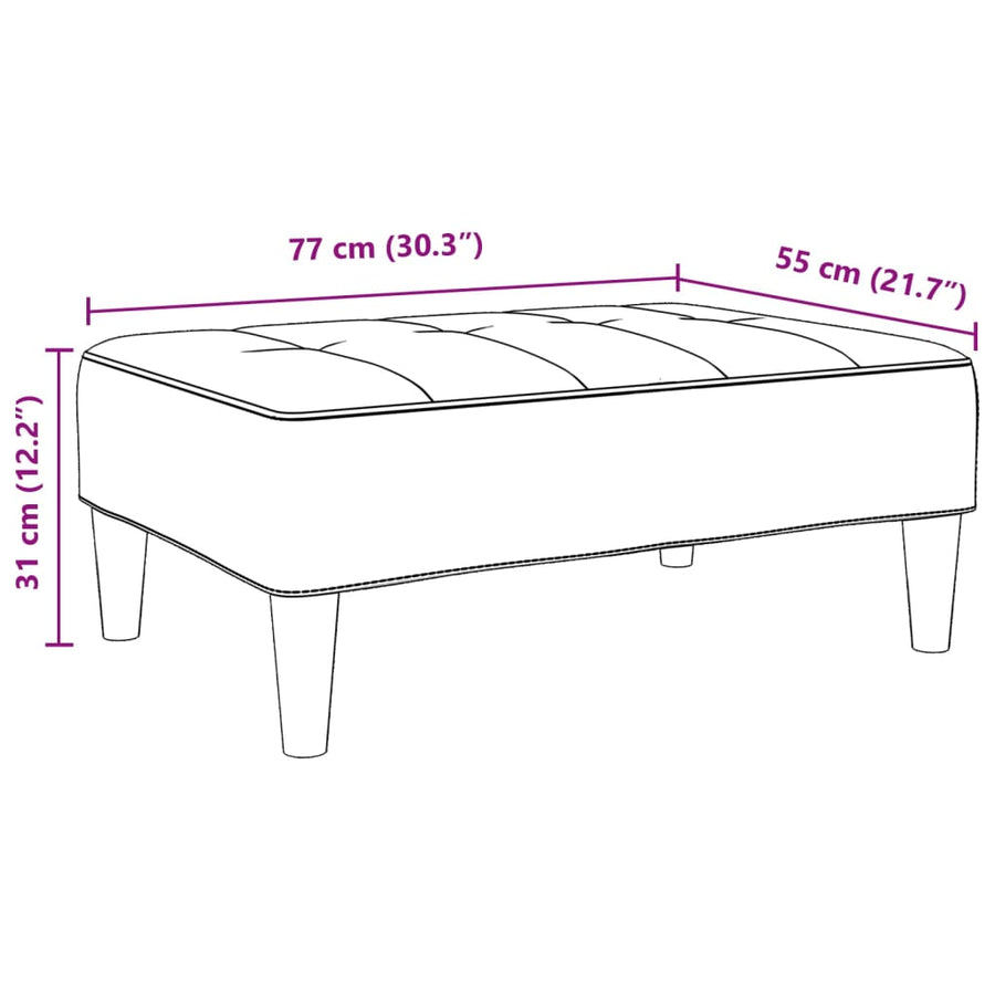 Voetenbank 77x55x31 cm stof lichtgrijs
