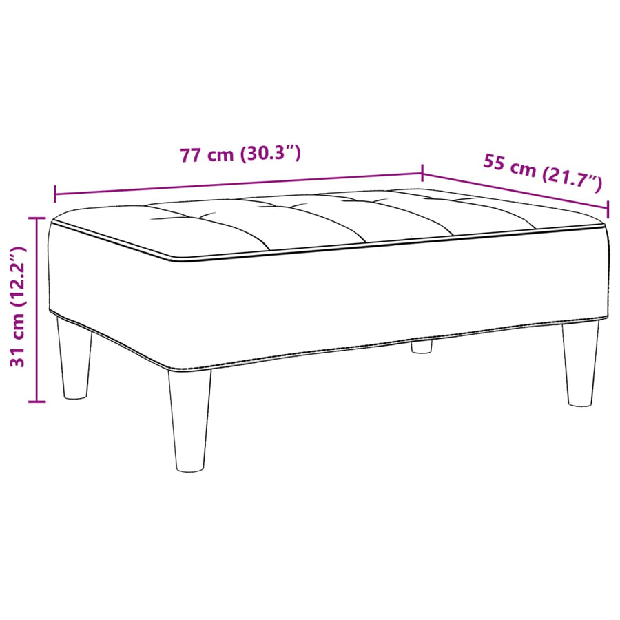 Voetenbank 77x55x31 cm stof zwart