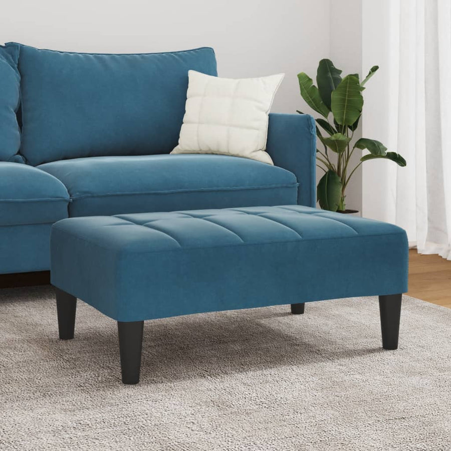 Voetenbank 77x55x31 cm fluweel blauw