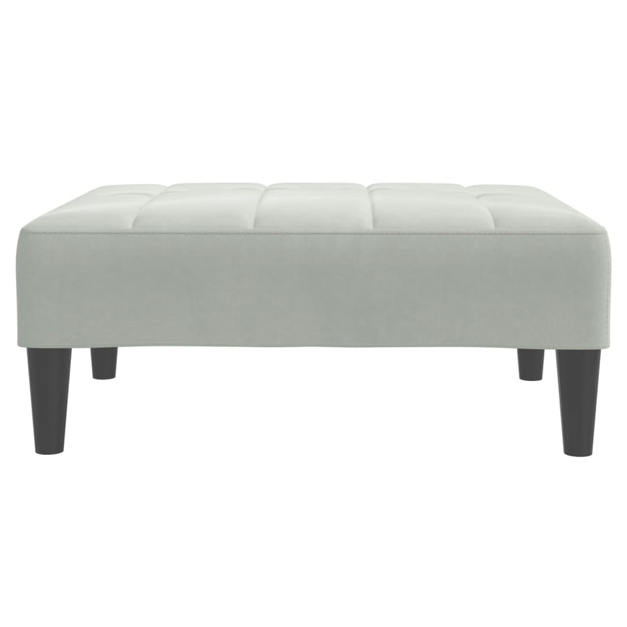 Voetenbank 77X55X31 Cm Fluweel Lichtgrijs