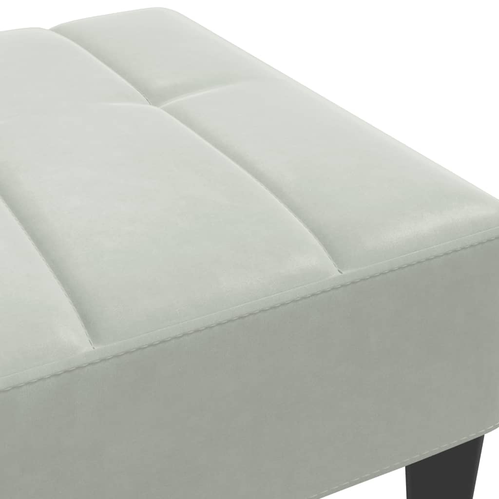 Voetenbank 77X55X31 Cm Fluweel Lichtgrijs