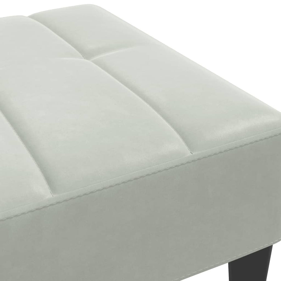 Voetenbank 77X55X31 Cm Fluweel Lichtgrijs