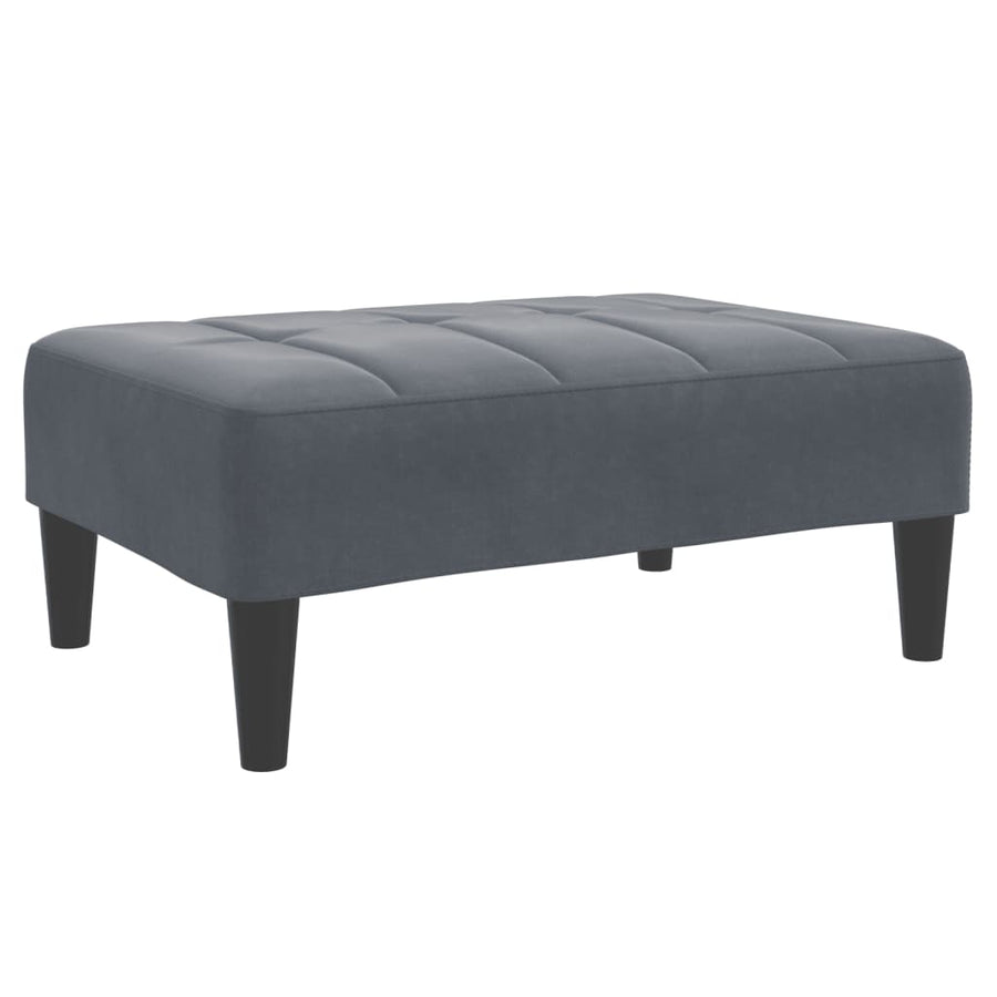 Voetenbank 77X55X31 Cm Fluweel Donkergrijs
