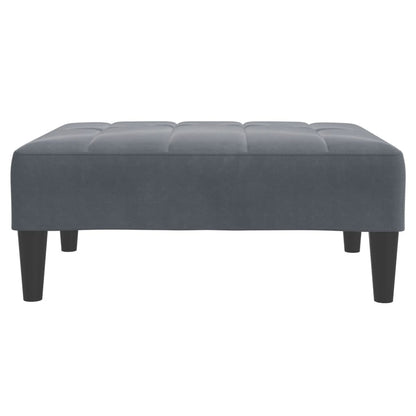 Voetenbank 77X55X31 Cm Fluweel Donkergrijs