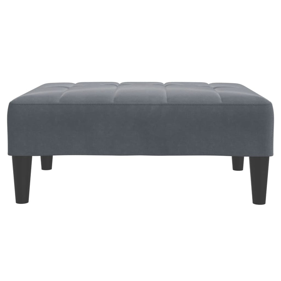 Voetenbank 77X55X31 Cm Fluweel Donkergrijs
