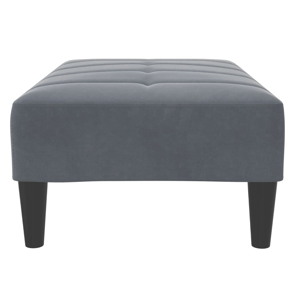 Voetenbank 77X55X31 Cm Fluweel Donkergrijs