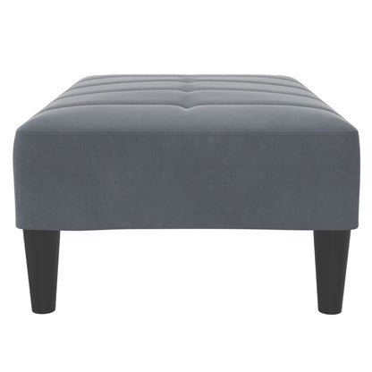 Voetenbank 77X55X31 Cm Fluweel Donkergrijs