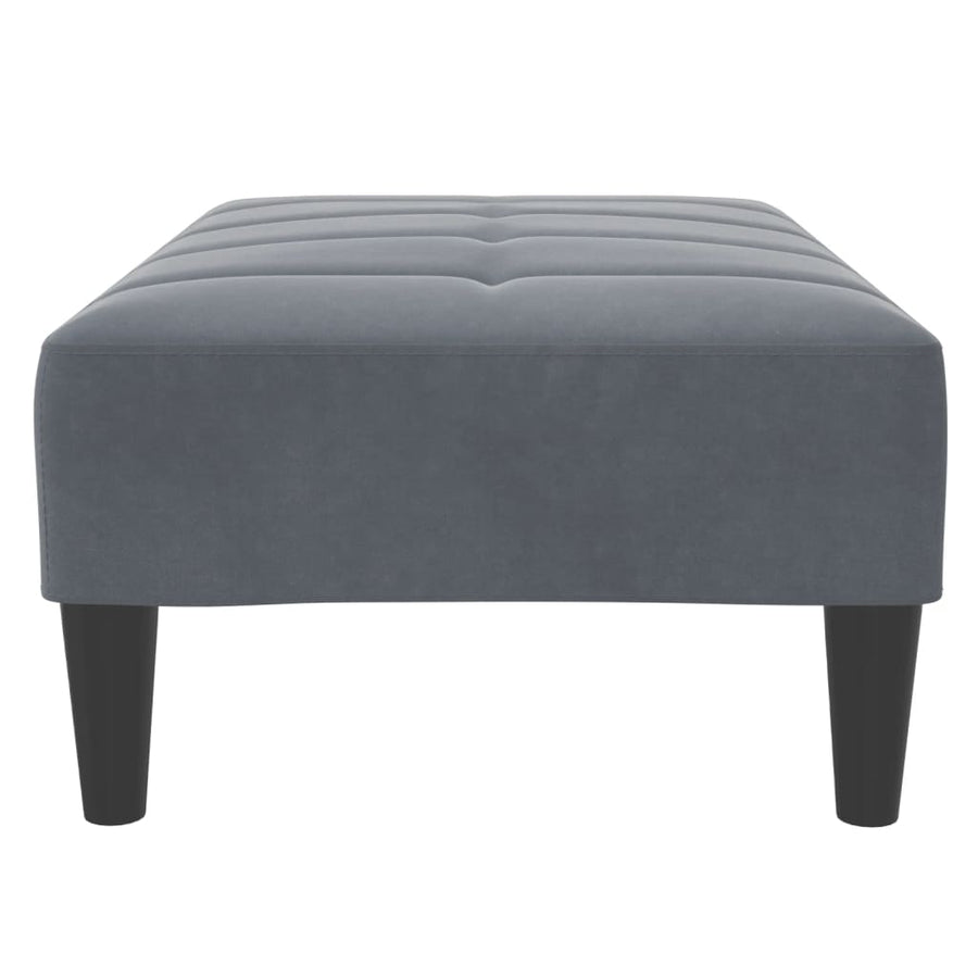 Voetenbank 77X55X31 Cm Fluweel Donkergrijs