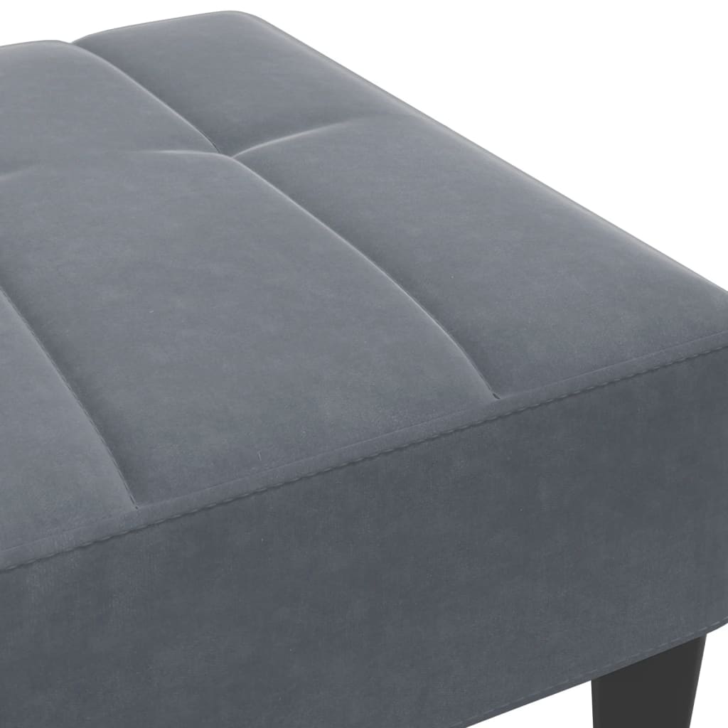 Voetenbank 77X55X31 Cm Fluweel Donkergrijs