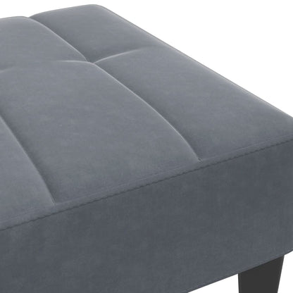 Voetenbank 77X55X31 Cm Fluweel Donkergrijs