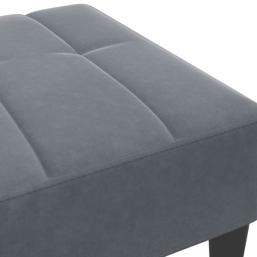 Voetenbank 77X55X31 Cm Fluweel Donkergrijs