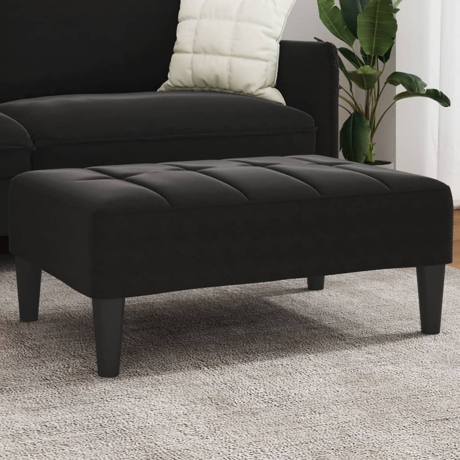 Voetenbank 77x55x31 cm fluweel zwart