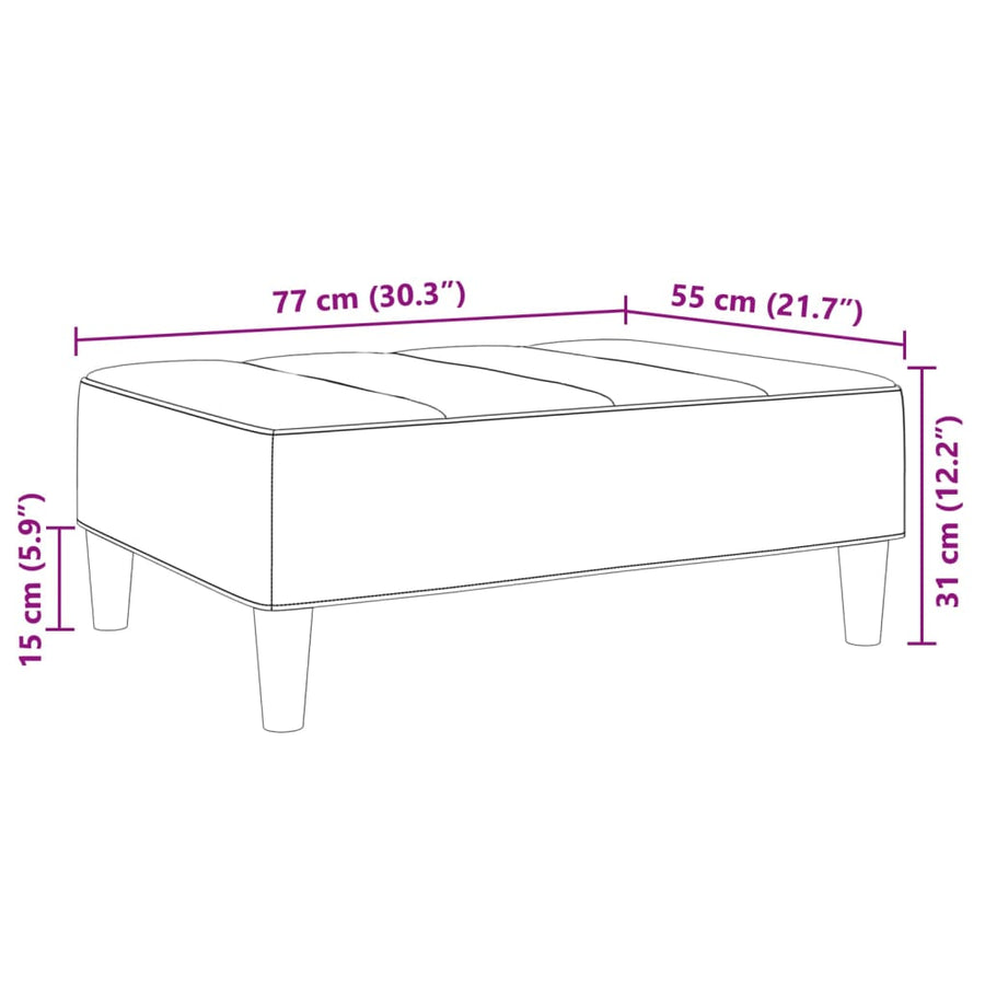Voetenbank 77x55x31 cm stof zwart
