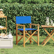 Regisseursstoel inklapbaar massief teakhout blauw 57x54.5x85 cm