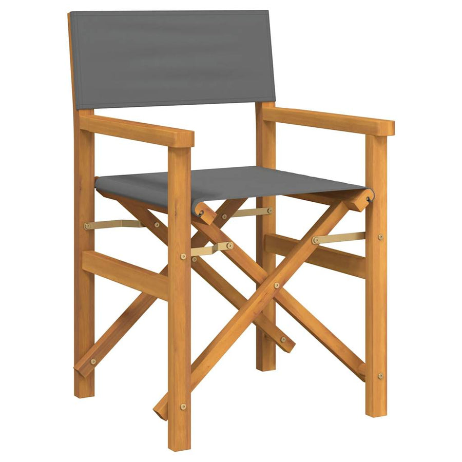 Regisseursstoelen inklapbaar 2 st massief teakhout crèmekleurig
