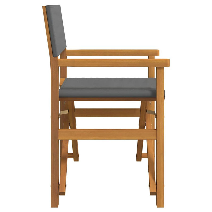 Regisseursstoelen inklapbaar 2 st massief teakhout crèmekleurig