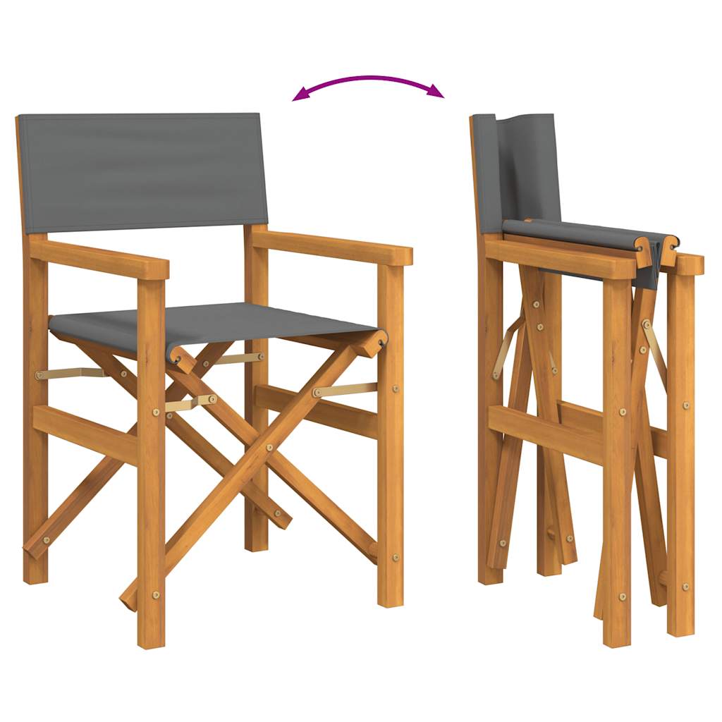 Regisseursstoelen inklapbaar 2 st massief teakhout crèmekleurig