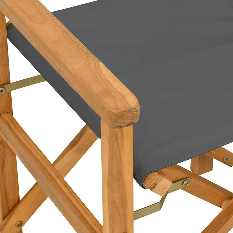 Regisseursstoelen inklapbaar 2 st massief teakhout crèmekleurig