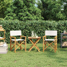 Director's Chairs Foldable 2 pcs Solid Teak Cream