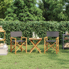 Director's Chairs Foldable 2 pcs Solid Teak Grey