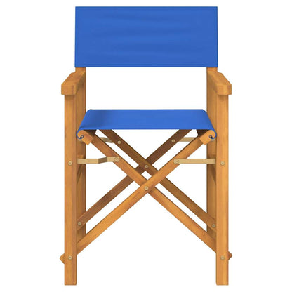 Regisseursstoelen inklapbaar 2 st massief teakhout blauw