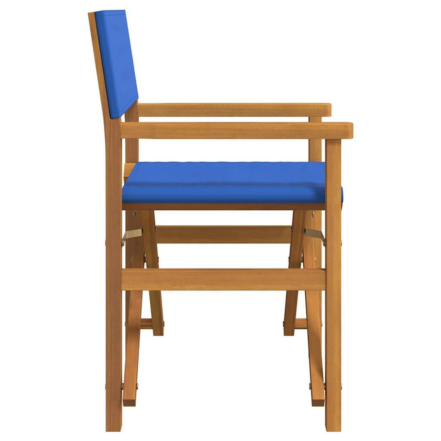 Regisseursstoelen inklapbaar 2 st massief teakhout blauw