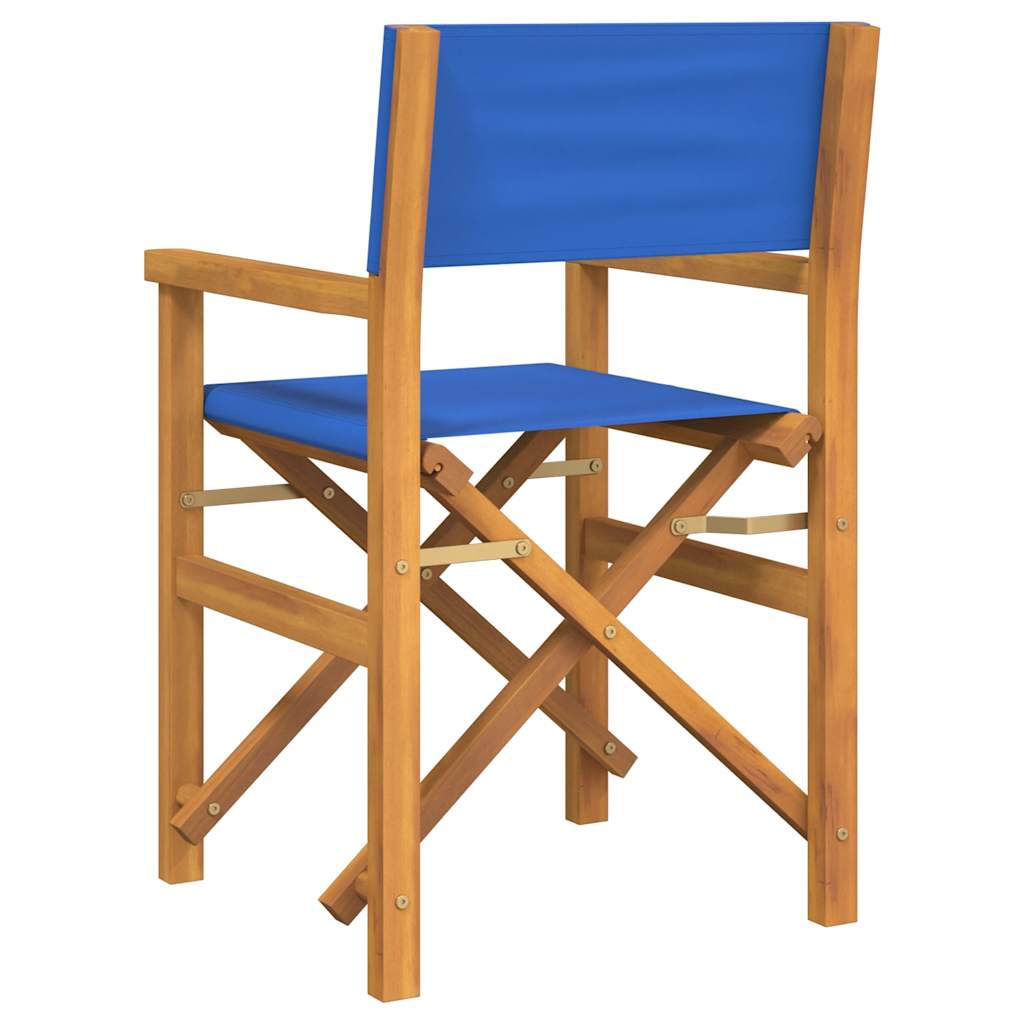 Regisseursstoelen inklapbaar 2 st massief teakhout blauw