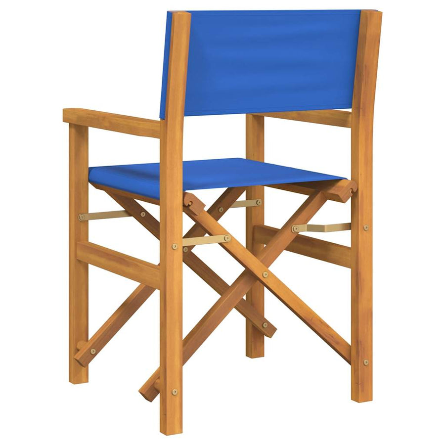 Regisseursstoelen inklapbaar 2 st massief teakhout blauw
