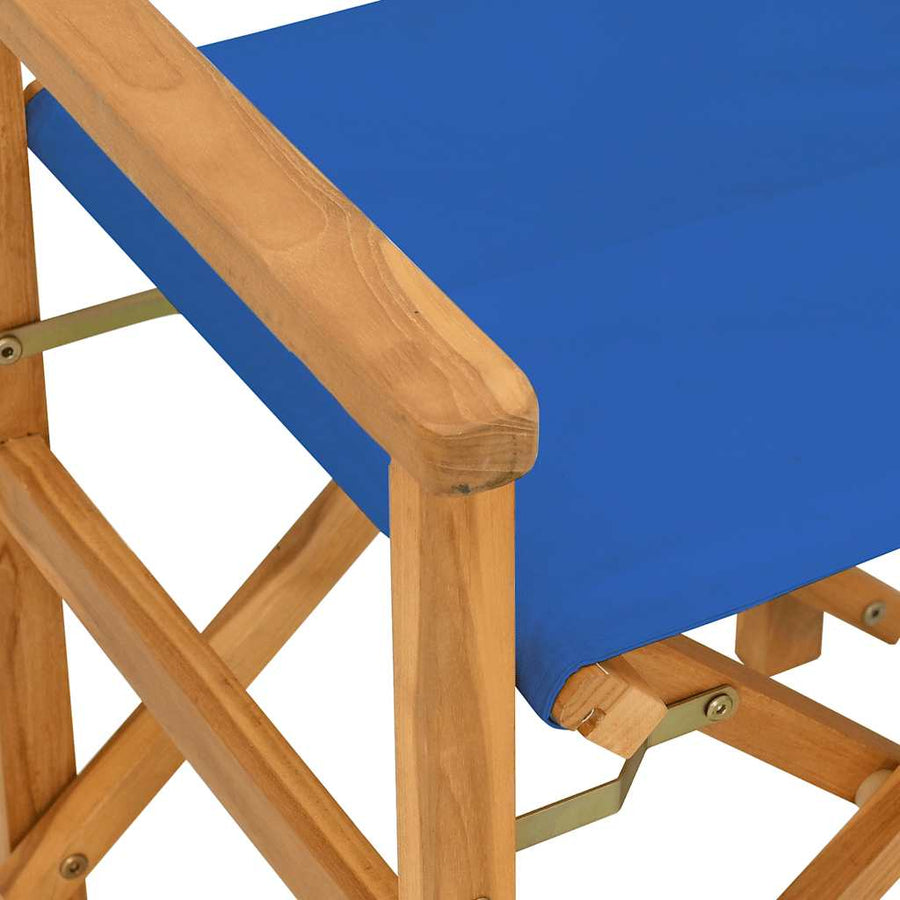 Regisseursstoelen inklapbaar 2 st massief teakhout blauw