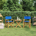 Director's Chairs Foldable 2 pcs Solid Teakwood Blue