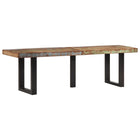 Bench 160 cm solid reclaimed wood and steel
