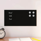 Magneetbord 40x20 cm gehard glas zwart