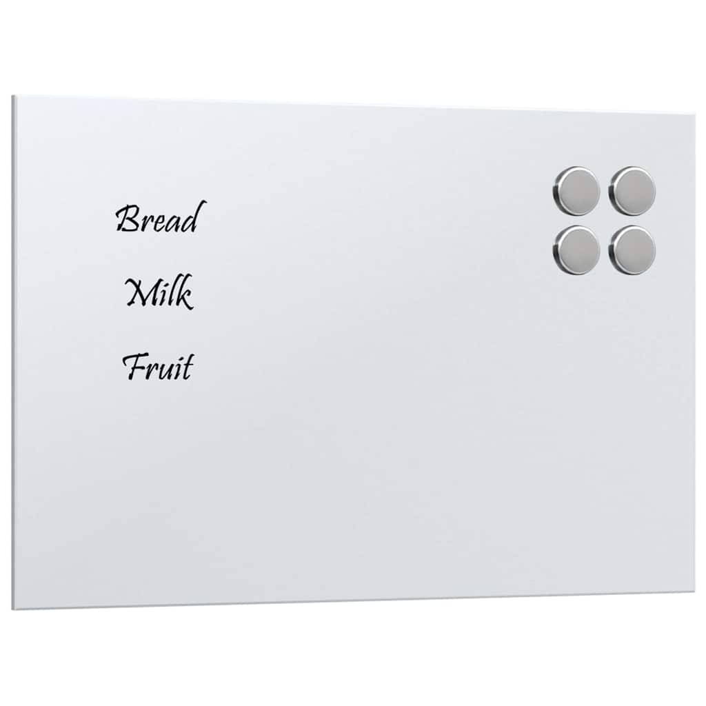 Magneetbord voor aan de wand 30x20 cm gehard glas wit