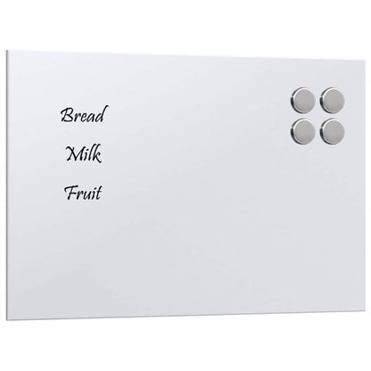 Magneetbord voor aan de wand 30x20 cm gehard glas wit
