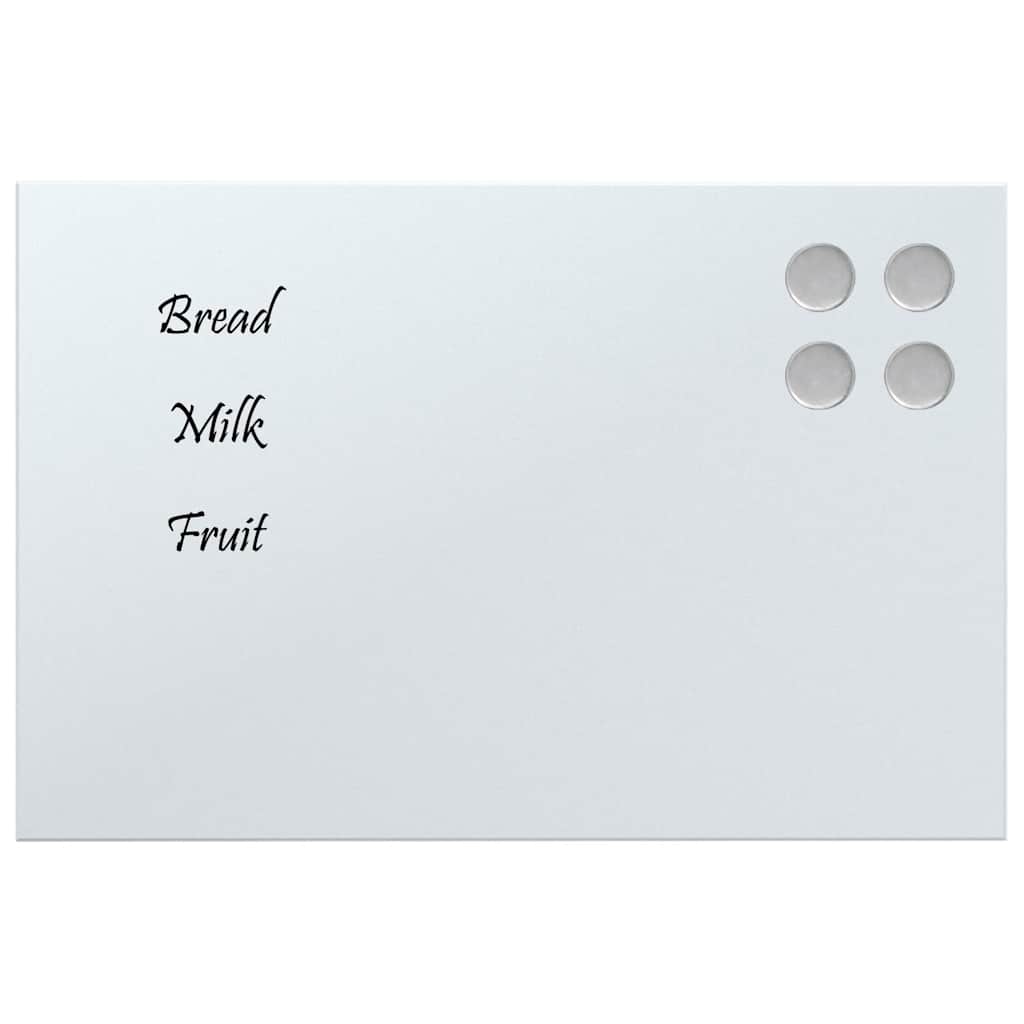Magneetbord voor aan de wand 30x20 cm gehard glas wit
