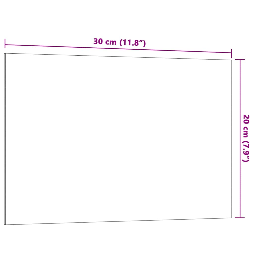 Magneetbord voor aan de wand 30x20 cm gehard glas wit