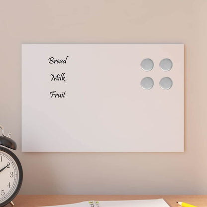 Magneetbord voor aan de wand 30x20 cm gehard glas wit