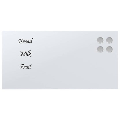 Magneetbord voor aan de wand 40x20 cm gehard glas wit