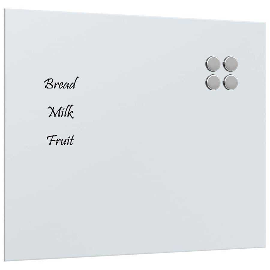 Magneetbord voor aan de wand 60x50 cm gehard glas wit